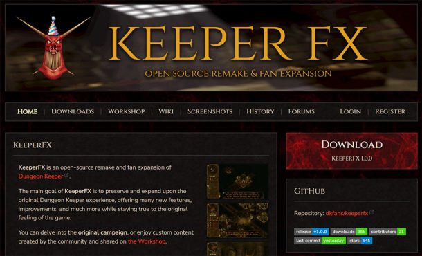 DUNGEON KEEPER: Fan-Remake KEEPER FX erreicht Version 1