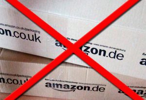 Amazon Kartons durchkreuzt