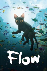 Poster Flow: Cartoonkatze unter Wasser