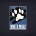 White Wolf Logo, stilisierte Wolfstatze, unter der "White Wolf" steht
