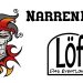 Promo-Grafik Narrenball, Harlekin-Kopf, Schrift "Narrenball" und Löf-Logo