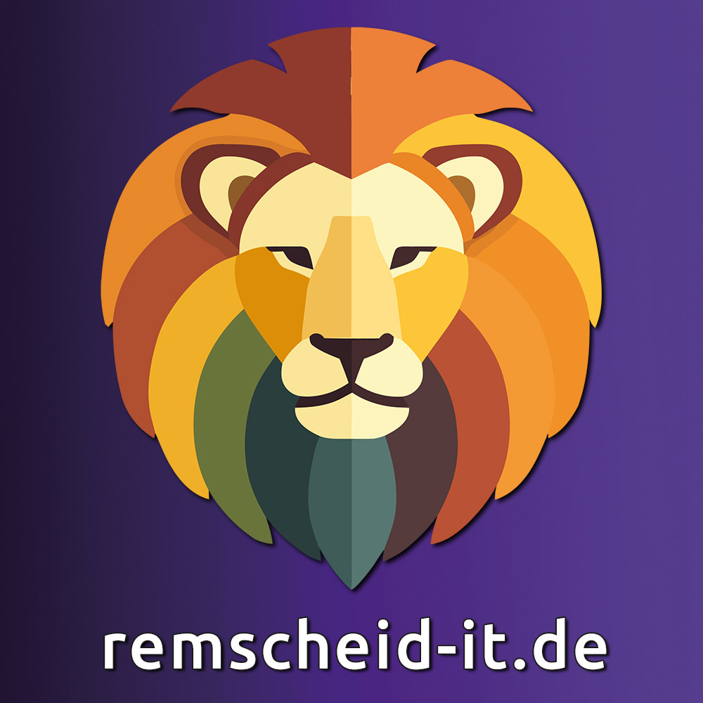 Logo Remscheid-IT, Bunter Löwenkopf: Vectorgrafik