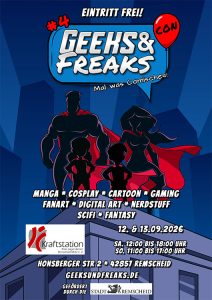 Poster Geeks & Freaks-Con, Superhelden-Familie
